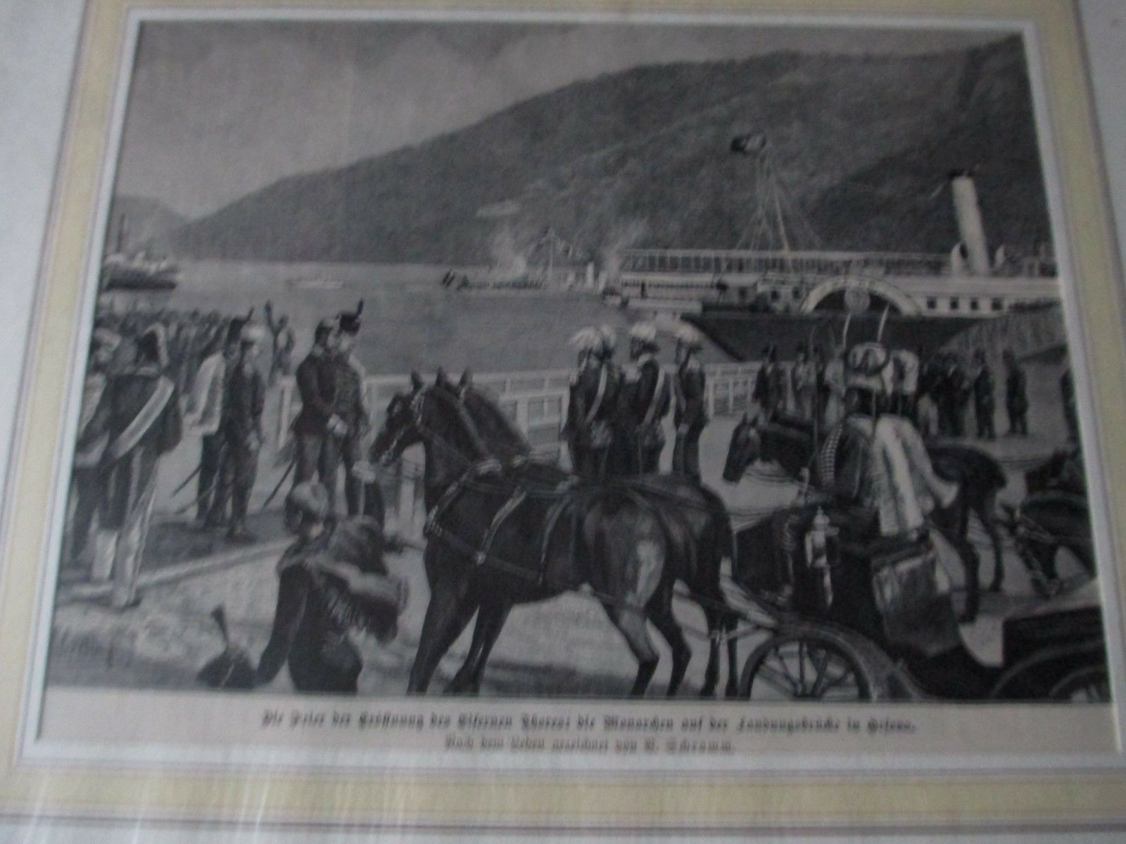 Die feier der Eröffnung des Eisernen Die Monarchen auf der Lanbungsbrüche um 1896 (2)