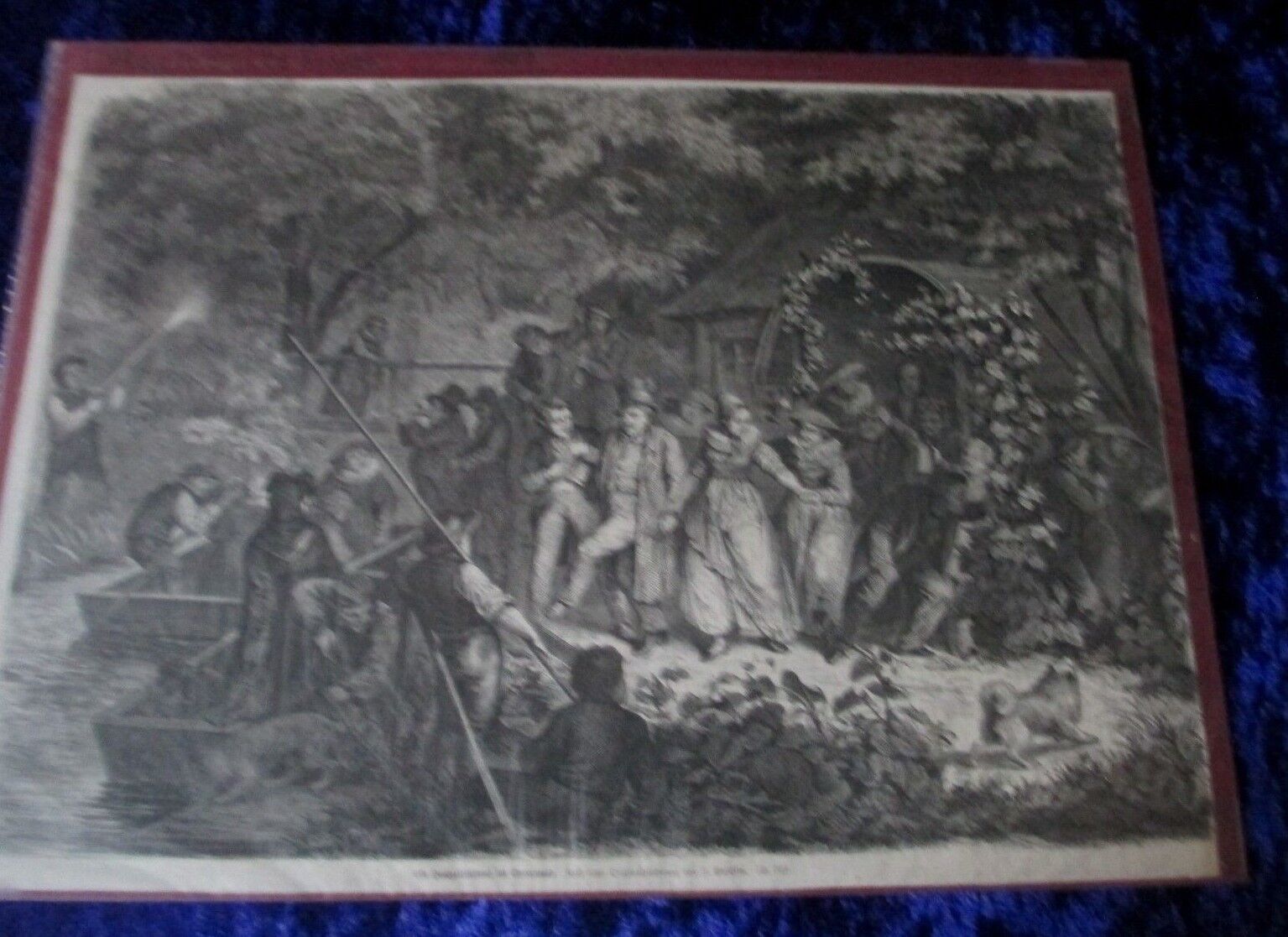 Hochzeitsbrauch um 1867 Originalzeichnung von z. Buschtin Lithographie