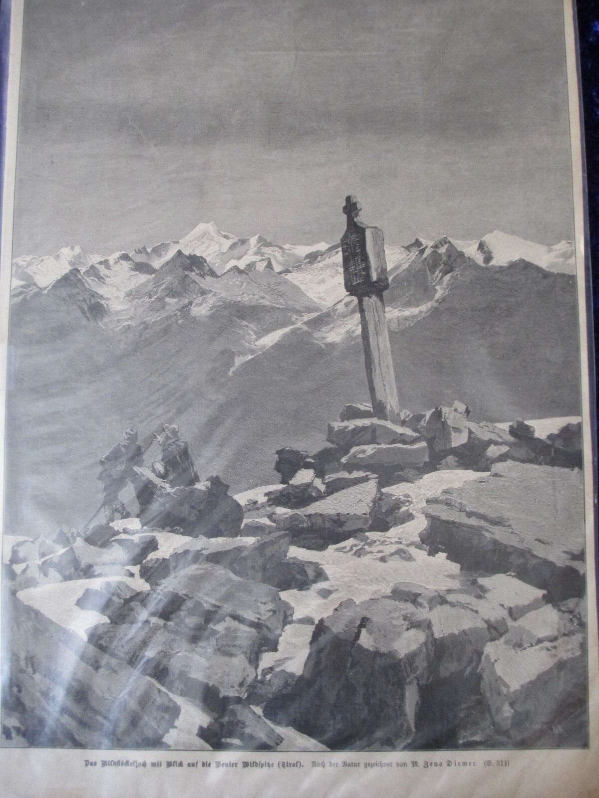 Das Bildstöckeljoch mit Blick auf die Genfer Wildspitze (Tirol) von Zeno Diemer (3) Antiquitäten in Frankfurt