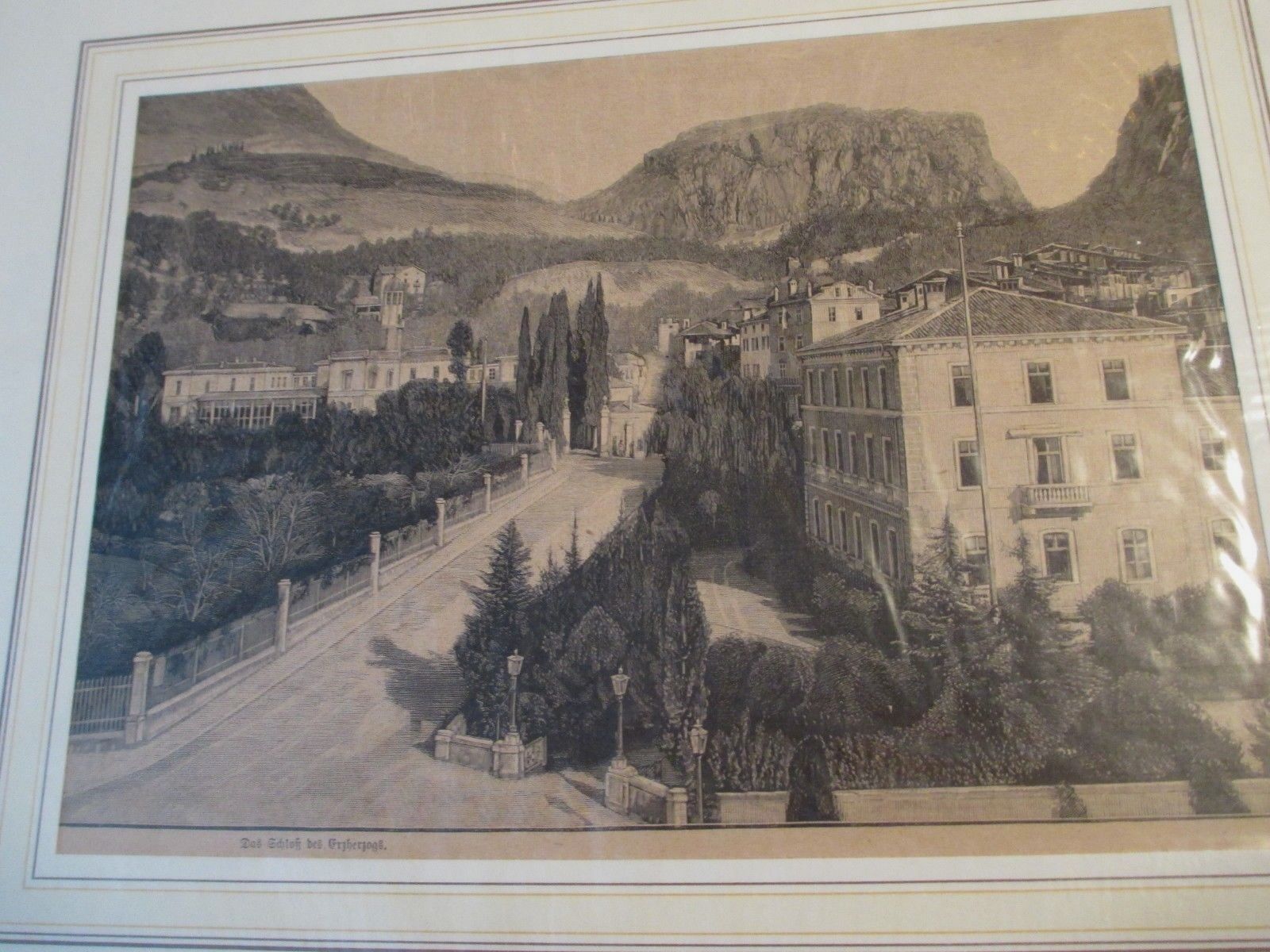 Lithographie Das Schloss des Erzherzogs um 1895 (1) Antiquitäten in Frankfurt