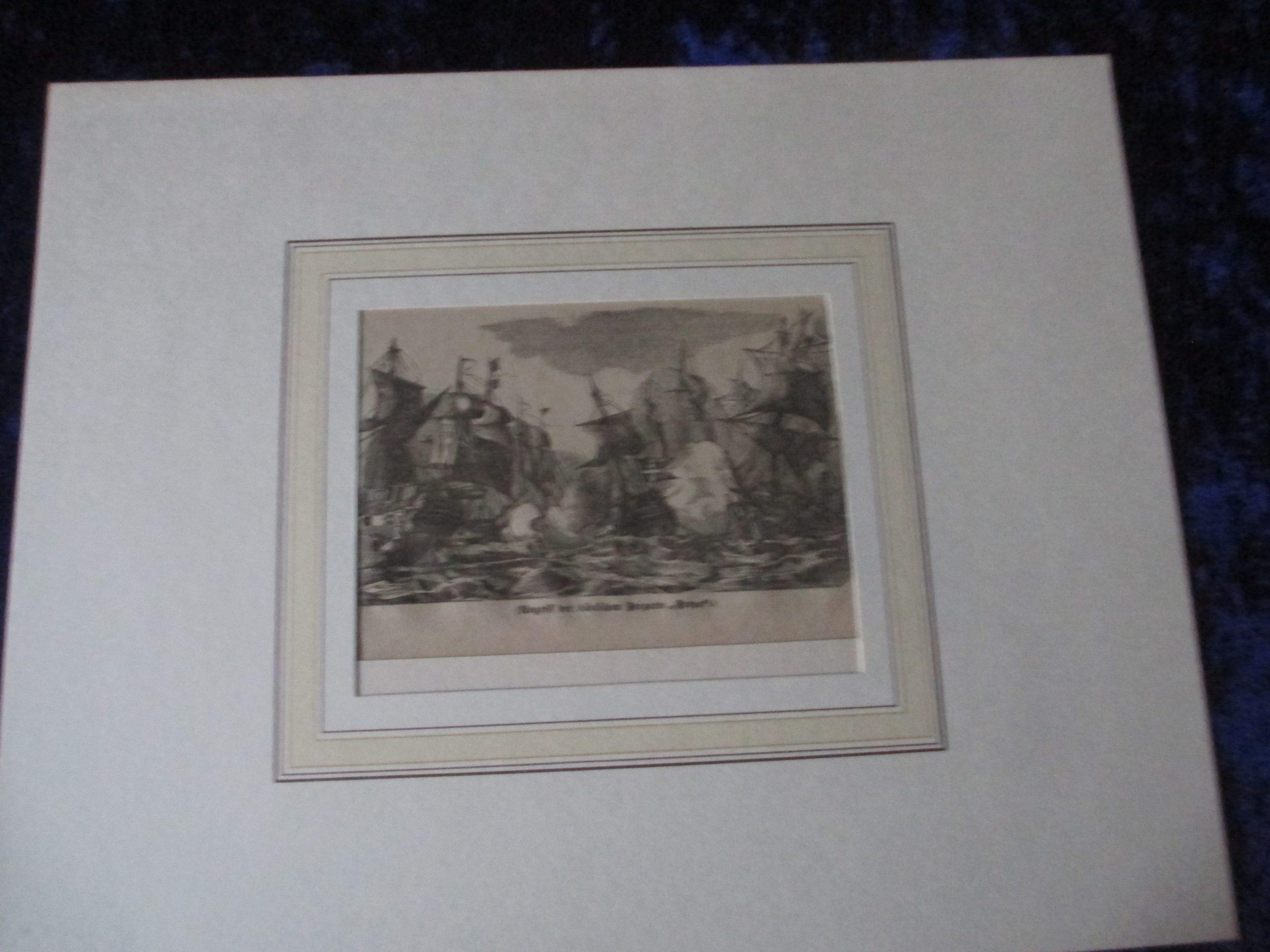 Lithographie Angriff der Bötticher Fregatte Frega (2)