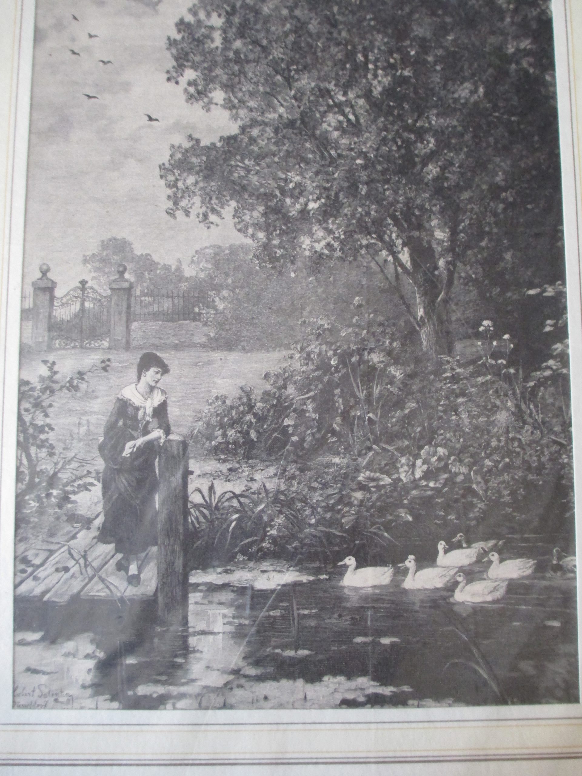 Lithographie Ententeich um 1896 (2)