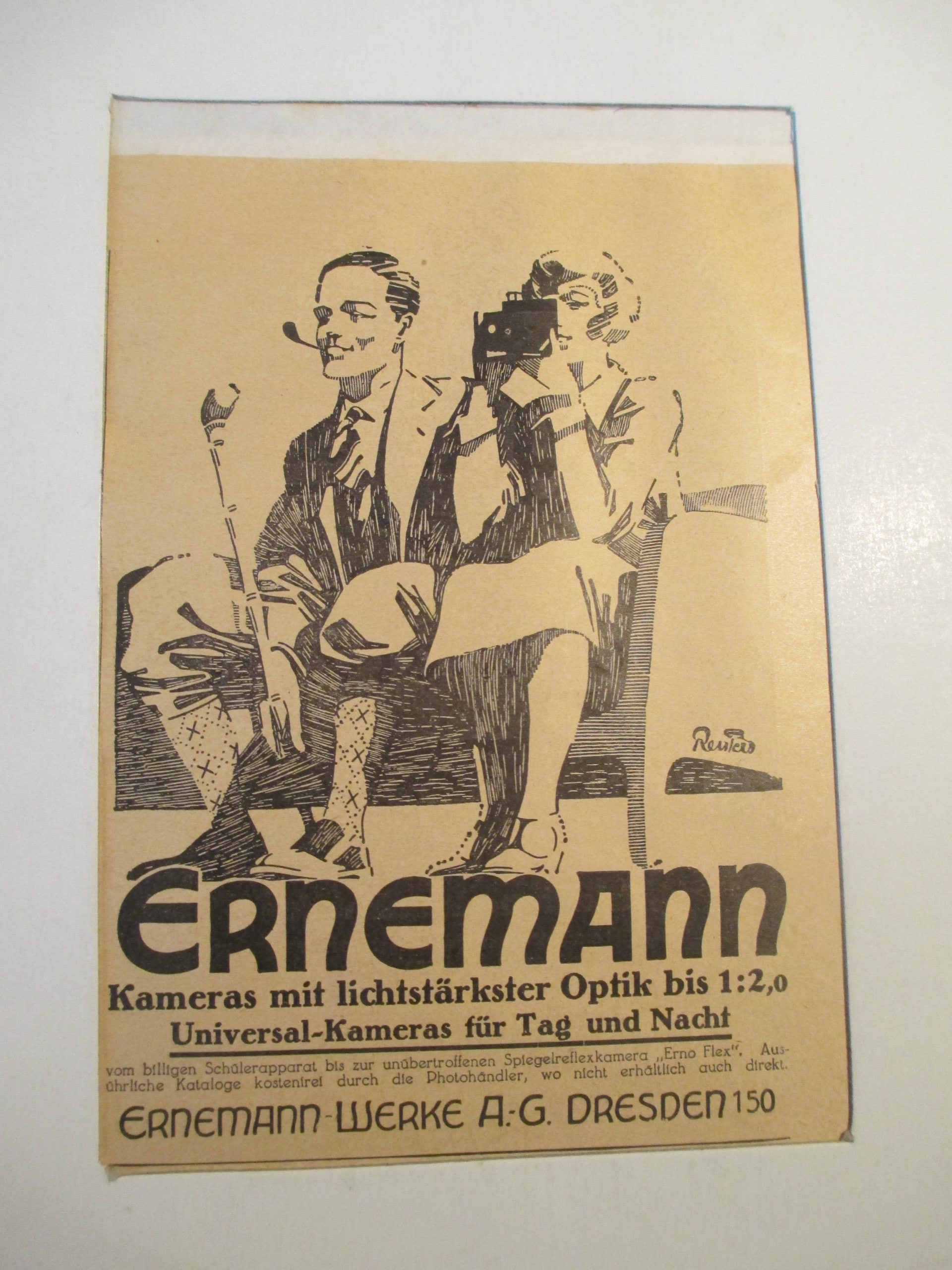 Lithographie Ernemann Kameras mit Lichtstärkster (2) Antiquitäten in Frankfurt