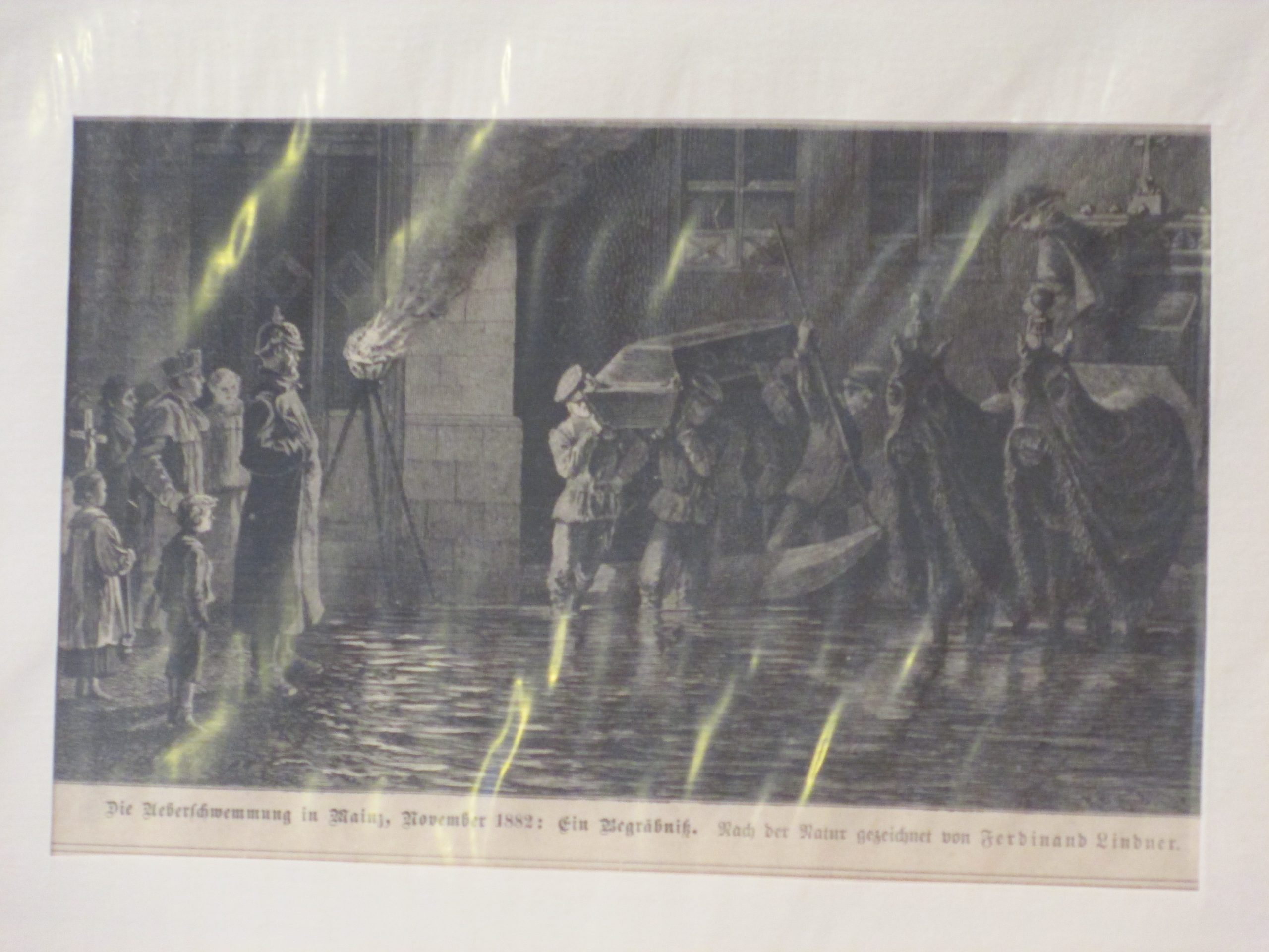 Lithographie die Überschwemmung in Mainz von Ferdinand Lindner (2) Antiquitäten in Frankfurt