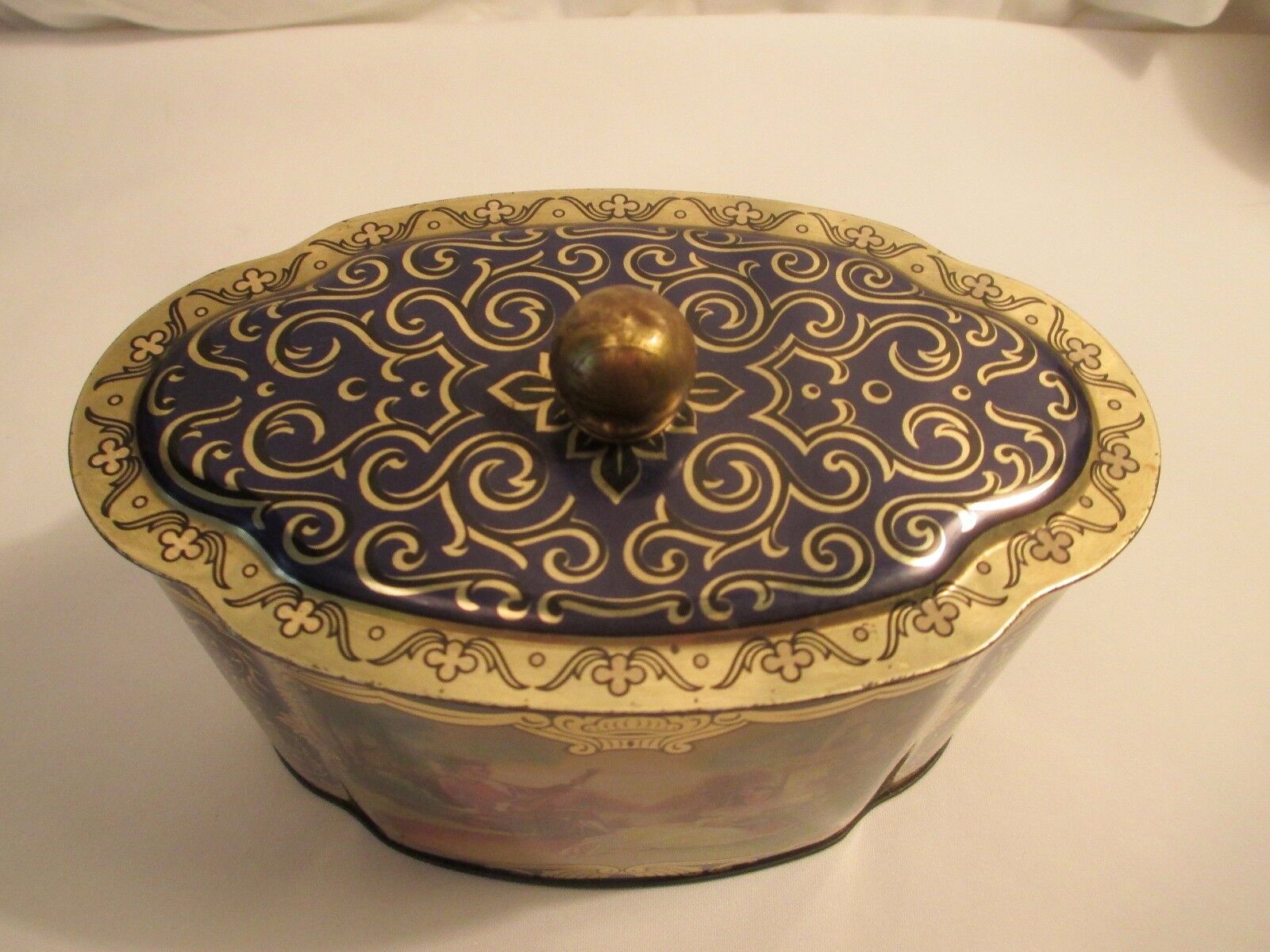 Antik Blechdose Blau (4)